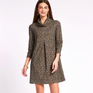 Tyler Boe Kim Cowl Neck Jacquard Dress Modern Cheetah